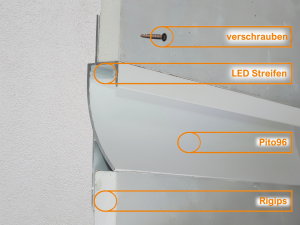 PITO96 200 cm Abdeckung milchig