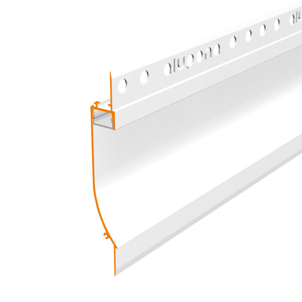 LED Aluprofil PITO133 gestanzt 200 cm-milchige Abdeckung