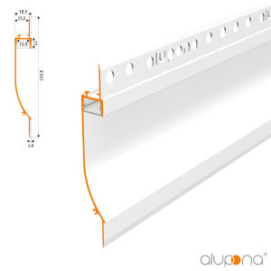 LED Aluprofil PITO133 gestanzt 200 cm-milchige Abdeckung