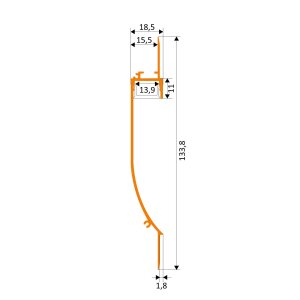 LED Aluprofil  PITO133 gestanzt 200 cm-milchige Abdeckung