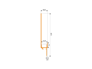 RUBI 200 cm Abdeckung milchig