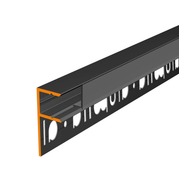 LED Fliesenprofil MOLA gestanzt schwarz 200 cm schwarz