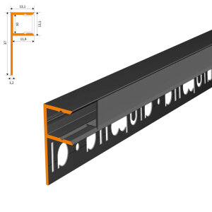 LED Fliesenprofil MOLA gestanzt schwarz 200 cm schwarz