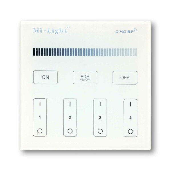 2,4G 4-Zonen LED Dimmer Funk-Touch-Panel B1 (Batterie)