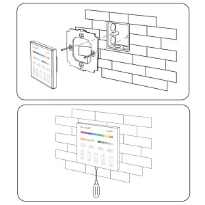 2,4G 4-Zonen LED RGB RGBW Funk-Touch-Panel B3 (Batterie)