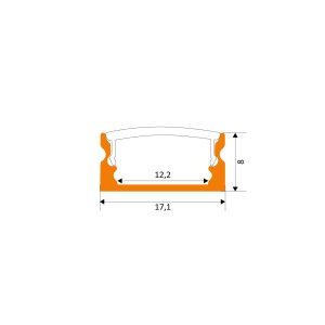 CARDA17 2 Meter silber milchig click