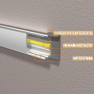 CARDA17 2 Meter silber milchig click