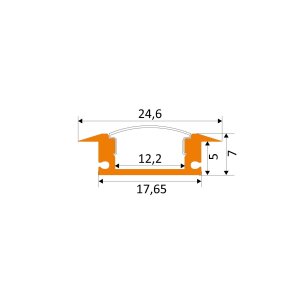 APTA 200 cm eloxiert milchig click