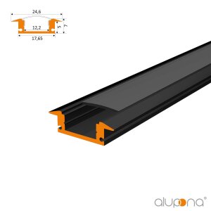 APTA 200 cm weiss milchig click mit Endkappen + 2 Stück Halter
