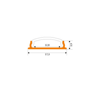 LED Aluprofil FLEX eloxiert 2 Meter milchig click