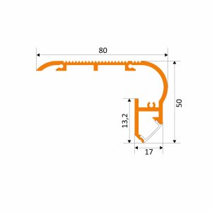 LED Treppenprofil STIGI80 – Eloxiertes Aluminiumprofil für indirekte Stufenbeleuchtung