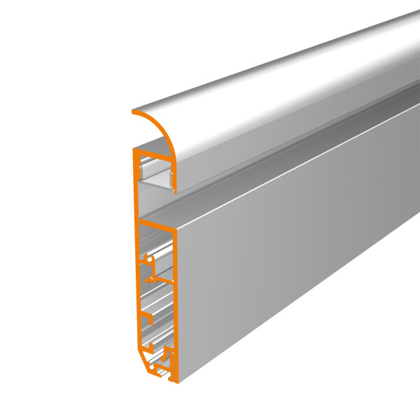 LED Sockelprofil EWAN10 100 cm eloxiert milchig click ohne Endkappen keine