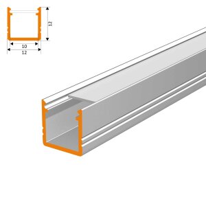 LED Aluprofil SMART 200 cm eloxiert milchig slide