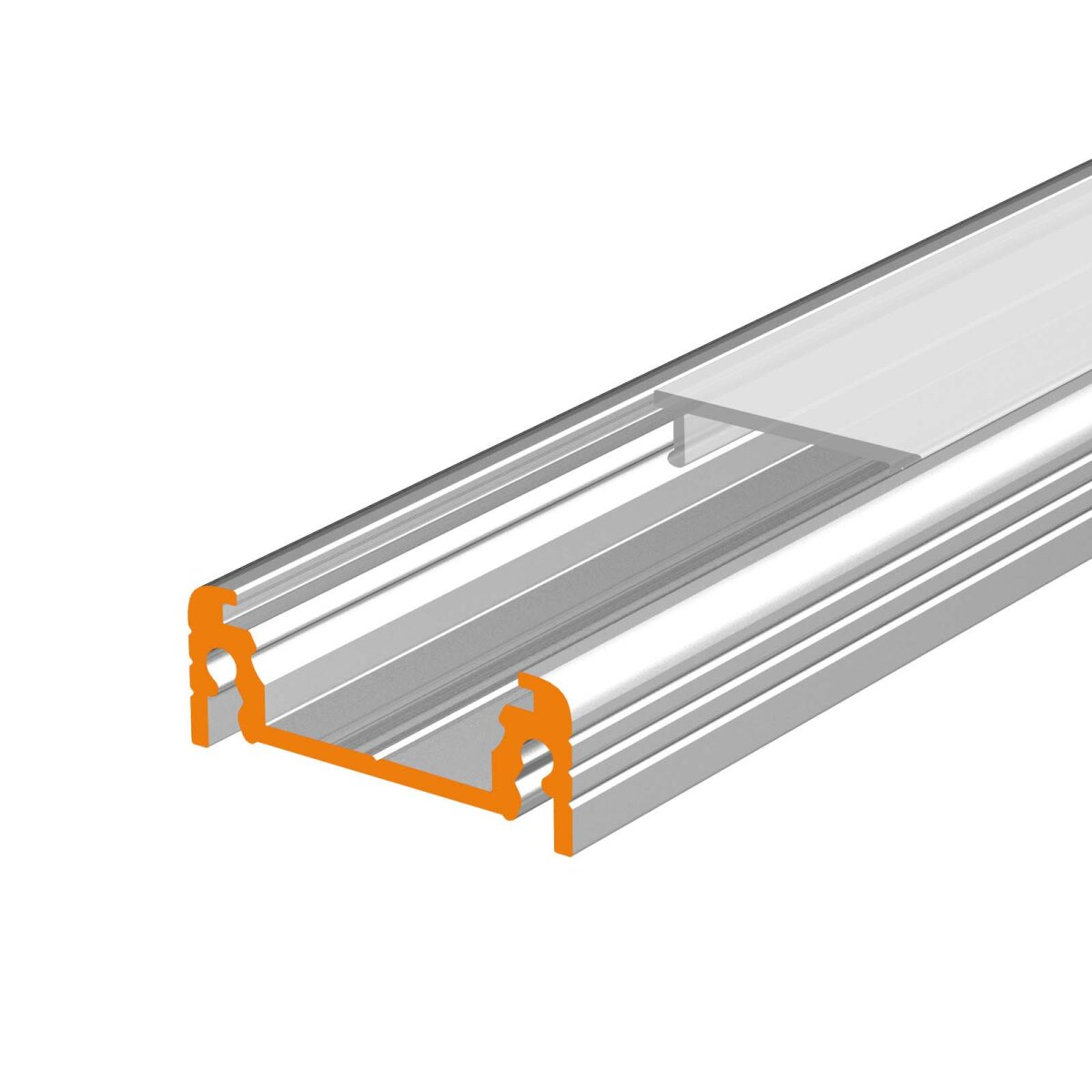 LED Aluminium Anbauprofil Set SURFACE 14mm (2m) eloxiert inkl