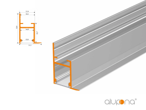 LED Aluprofil QUSA 200 cm eloxiert Abdeckung milchig