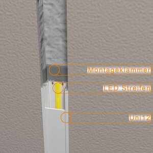 LED Aluprofil UNI weiss 100 cm milchig rund click mit Endkappen