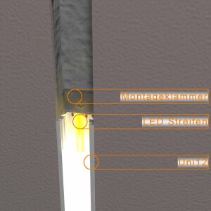 LED Aluprofil UNI weiss 100 cm milchig rund click mit Endkappen