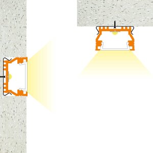 LED Aluprofil UNI weiss 100 cm milchig rund click mit Endkappen