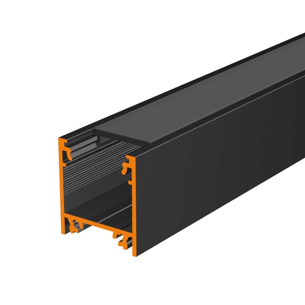LED Aluprofil LINEA 100 cm schwarz schwarz click + 2 Stück Halter