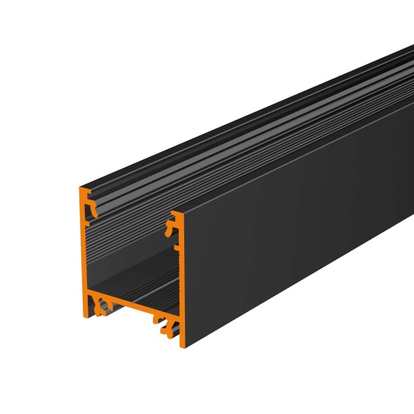 LED Aluprofil LINEA 100 cm schwarz mit Endkappen