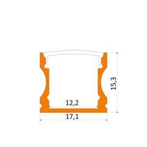 LED Aluprofil RESU 200 cm eloxiert milchig click