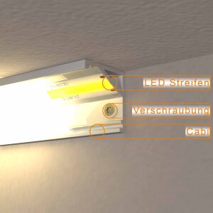 LED Eckprofil CABI 200 cm eloxiert transparent slide