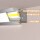 LED Aluprofil CORNER 49.5 weiss satiniert slide mit Endkappen + 4 Stück Halter