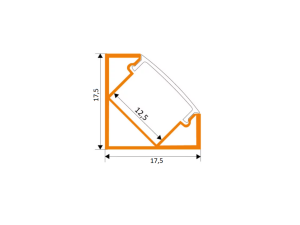 LED Aluprofil RIVA 49.5 cm eloxiert keine ohne Endkappen keine