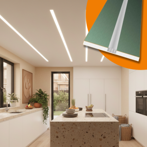 Gipsplatte mit Profil gerade