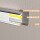LED Aluprofil SLIM schwarz 200 cm mit Endkappen + 4 Stück Halter