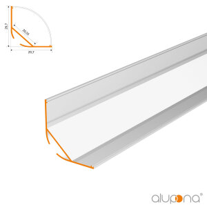 LED Aluprofil NITO 200 cm weiss milchig click ohne Endkappen 4 Stück