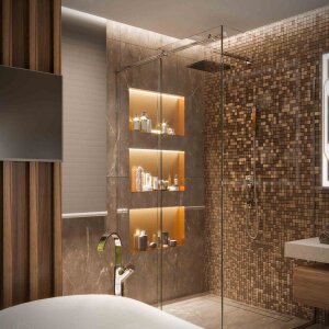 Duschnische 30x30cm mit Beleuchtung 112,5 mm warmweiss 3000K