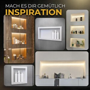 Duschnische 30x30cm mit Beleuchtung 112,5 mm warmweiss 3000K