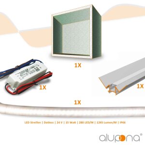 Duschnische 30x30cm mit Beleuchtung 112,5 mm warmweiss 3000K