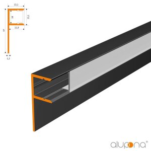 LED Fliesenprofil MOLA gestanzt eloxiert 49.5 cm milchig