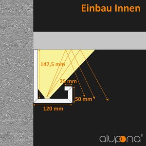 Lichtvoute LEA 2 m GKB Grau Standard