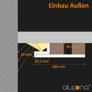 Lichtvouten ENNA 2 m GKB Grau Standard