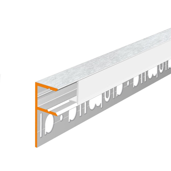 LED Fliesenprofil MOLA gestanzt gebürstet glänzend 49.5 cm milchig