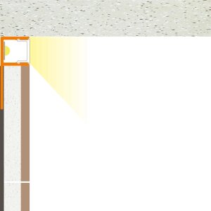 LED Fliesenprofil MOLA gestanzt gebürstet glänzend 200 cm milchig