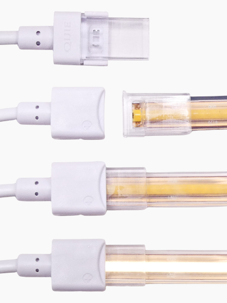 20 Stück 2-polige 8 Mm COB-LED-Verbinder – Lötfrei, Transparent, Für LED-Streifen, Schnell Installiert