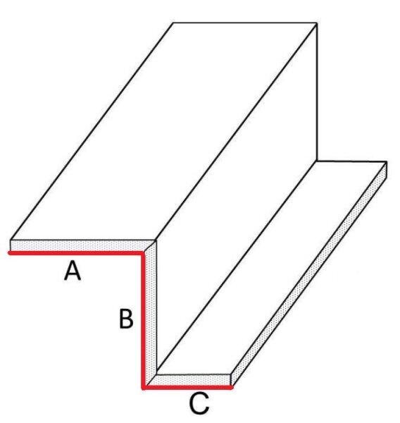 Gipskarton-Formteil Z 1 GKB Standard verklebt Länge A + B ab 0 bis 199 mm