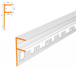 LED Fliesenprofil MOLA gestanzt weiss 200 cm milchig