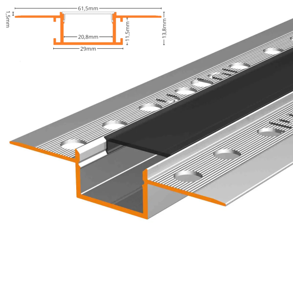 LED Aluprofil KIZAR20 49.5 cm schwarz