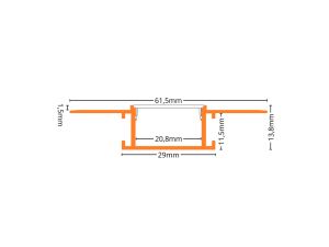 LED Aluprofil KIZAR20 1 Meter milchig