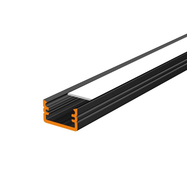 LED Aluprofil SLIM schwarz 49,5 cm milchig slide