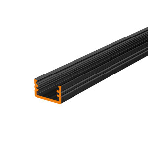 LED Aluprofil SLIM schwarz 100 cm mit Endkappen + 2 Stück Halter