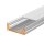 LED Aluprofil WIDE 49.5 cm eloxiert Abdeckung milchig mit Endkappen + 2 Stück Halter
