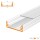 LED Aluprofil WIDE 49.5 cm eloxiert Abdeckung milchig mit Endkappen + 2 Stück Halter