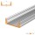 LED Aluprofil WIDE 49.5 cm eloxiert + 2 Stück Halter