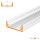 LED Aluprofil WIDE 49.5 cm eloxiert + 2 Stück Halter